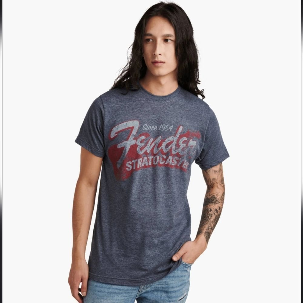 Fender Since 1954 Strat T-Shirt  Blue Short Sleeve Graphic Men's Size Large